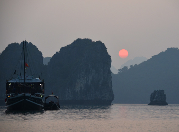 Sunset in Halong Bay, Vietnam